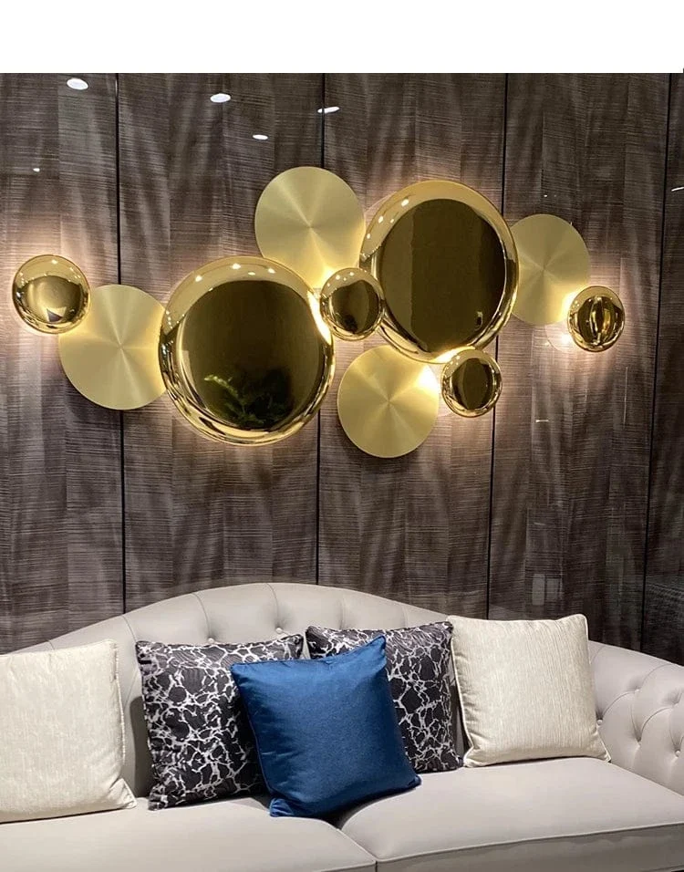 Applique Murale Nordique Dorée – Lampe Murale LED Art Déco pour Chambre, Salon, Couloir et Restaurant