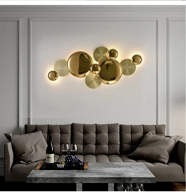 Applique Murale Nordique Dorée – Lampe Murale LED Art Déco pour Chambre, Salon, Couloir et Restaurant