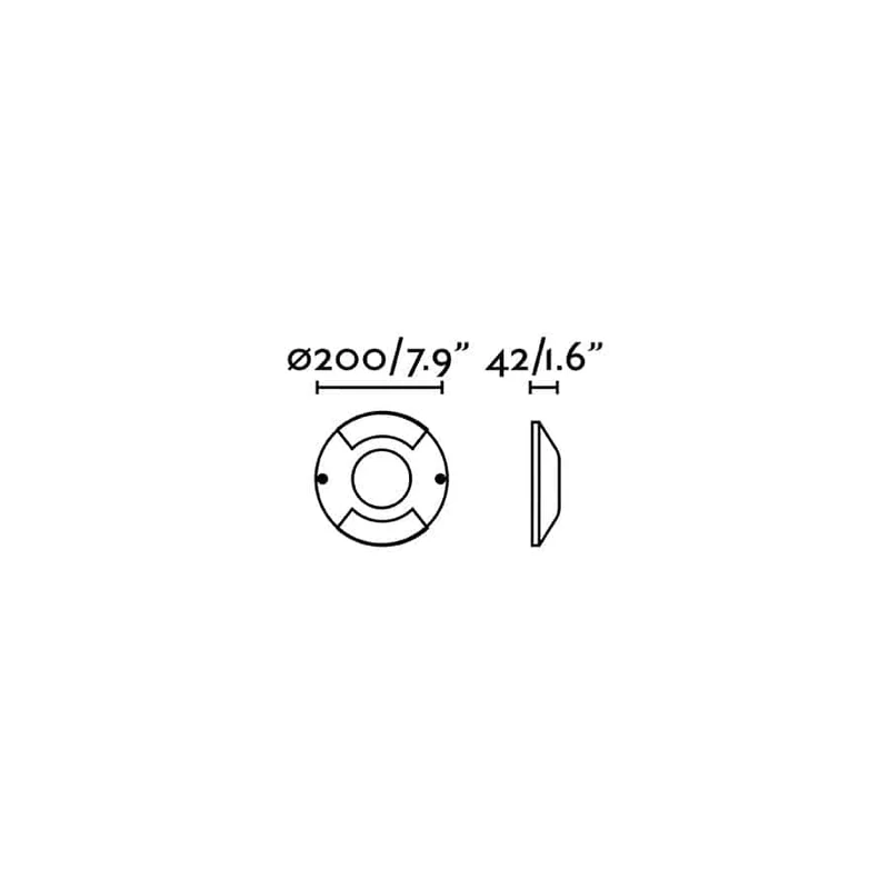 Spot sol extérieur de surface Ø 200 mm LOTH-2L IP67