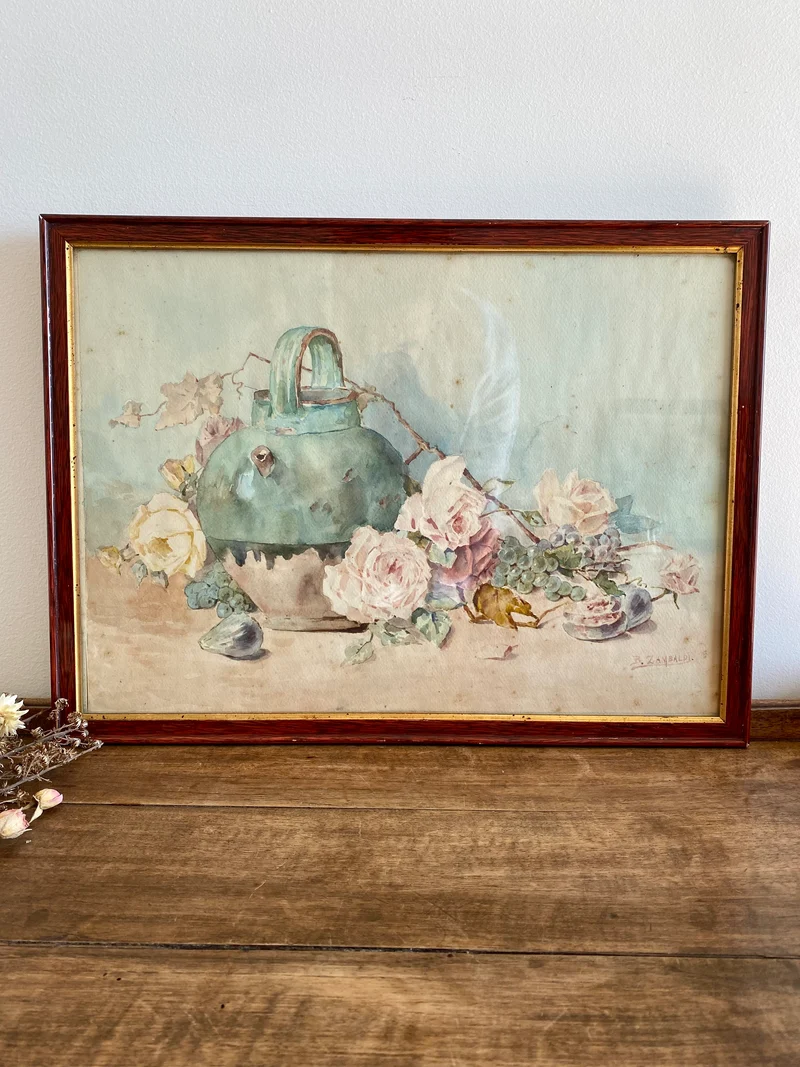 Nature morte sfumato signée Bérangère Zambaldi