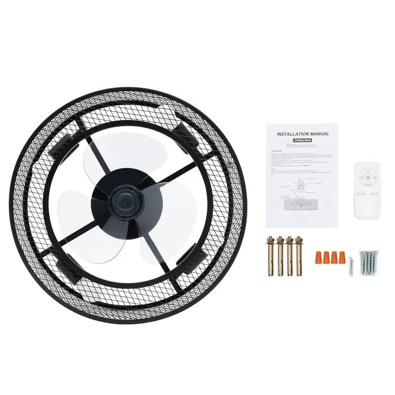 18 Inch Modern Flush Mount Ceiling Fan With Light 3 Speed Settings Whisper Quiet Spin Heavy Duty Iron Frame Rust Resistant Pure Copper Motor Smooth Airflow For Bedrooms And Living Rooms