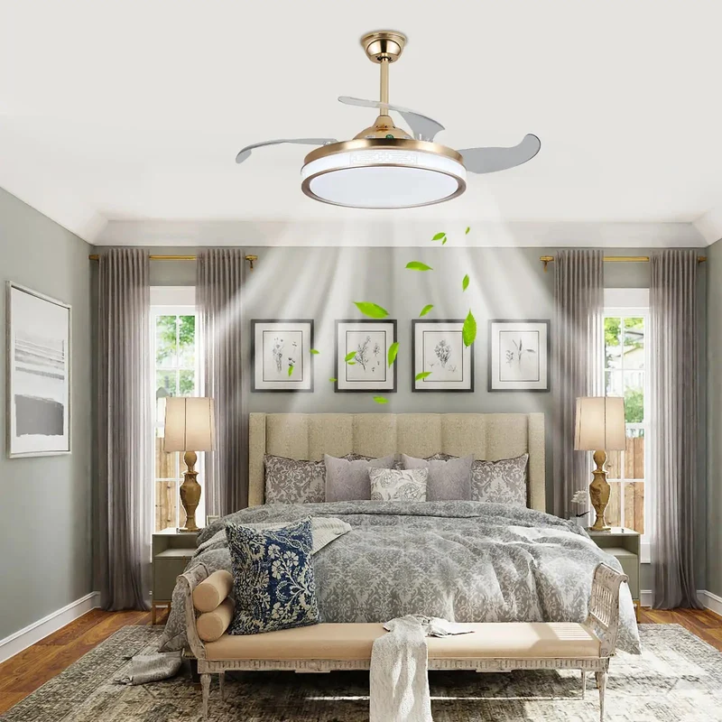 Modern Ceiling Fan Light With Handheld Remote Offering 3000K To 6000K Glow For Straight Up Clean Setup Uses Stable Base And Dual Adjustment Rods For Zero Fuss Install And Smooth Daily Vibes