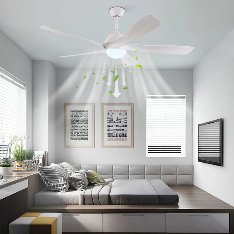 Heavy Duty Silenced Ceiling Fan With Smooth Brushed Copper Motor And Easy Grip Remote Control Whisper Quiet Performance Six Wind Levels Reverse Function And Tunable Led Bulb Sweet Relief From Summer Heatwaves