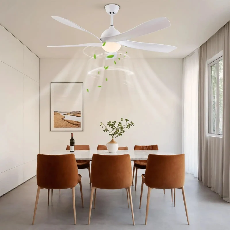 Heavy Duty Silenced Ceiling Fan With Smooth Brushed Copper Motor And Easy Grip Remote Control Whisper Quiet Performance Six Wind Levels Reverse Function And Tunable Led Bulb Sweet Relief From Summer Heatwaves