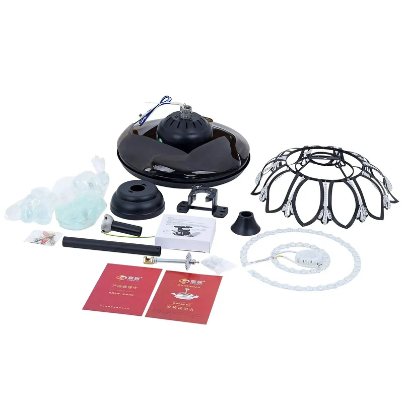Modern Ceiling Fan With Bright Glow And Retractable Blades Six Speed Touch Control Crystal Accent Trim Warm Neutral Cool Bulb Straight Up Sleek Home Setup Game Changer For Any Living Room