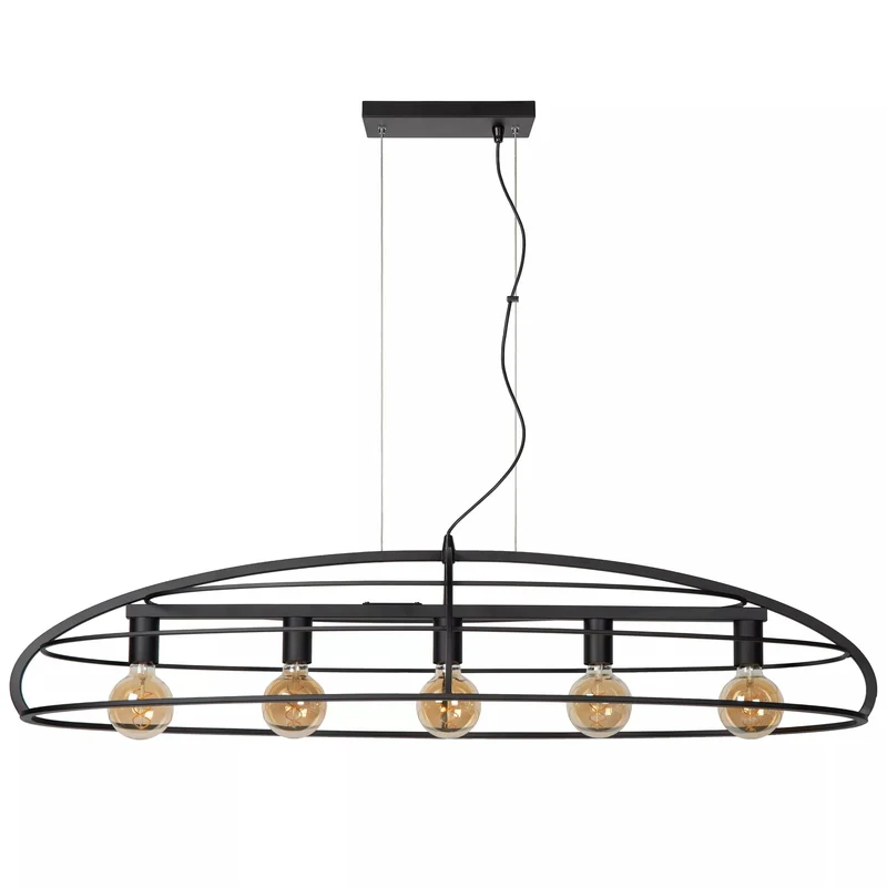 Lustre noir 5 lampes pour Salle a Manger