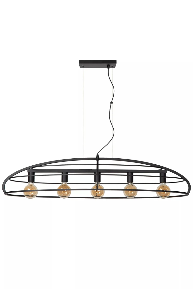 Lustre noir 5 lampes pour Salle a Manger
