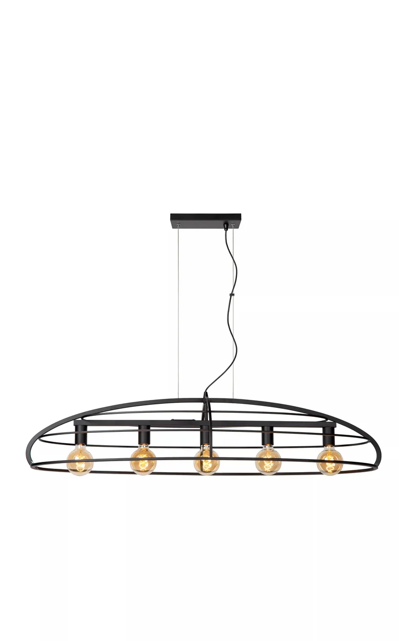 Lustre noir 5 lampes pour Salle a Manger