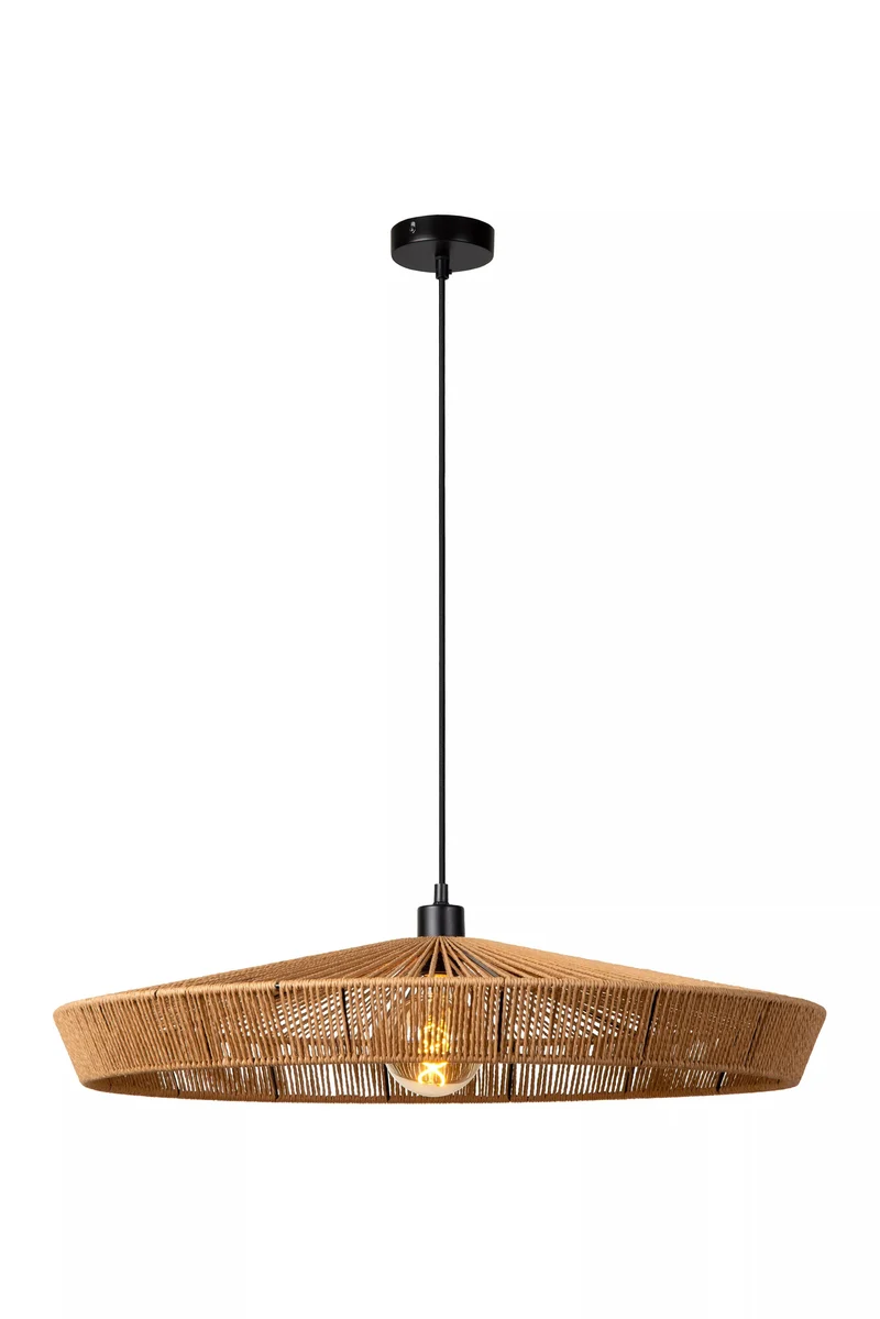 Lustre suspension style japonais rotin pour Cuisine