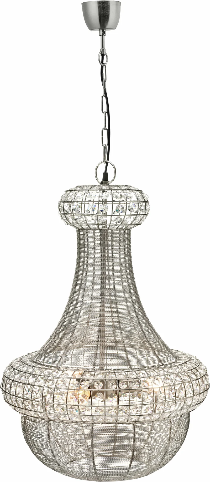 Lustre diamants et argent pour salon
