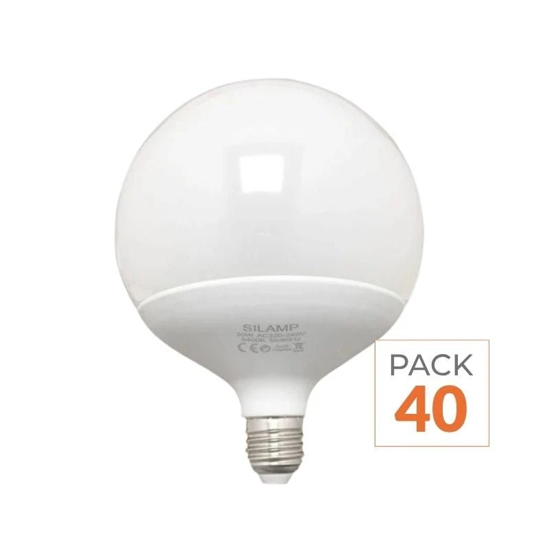 Ampoule LED E27 25W 220V G140 300° Globe - Pack de 40