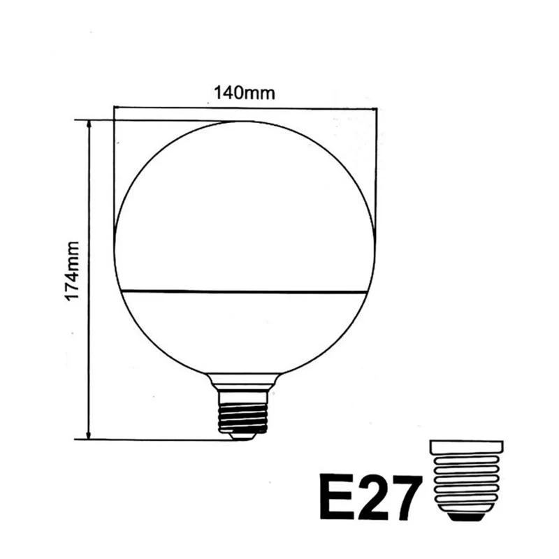 Ampoule LED E27 25W 220V G140 300° Globe - Pack de 40