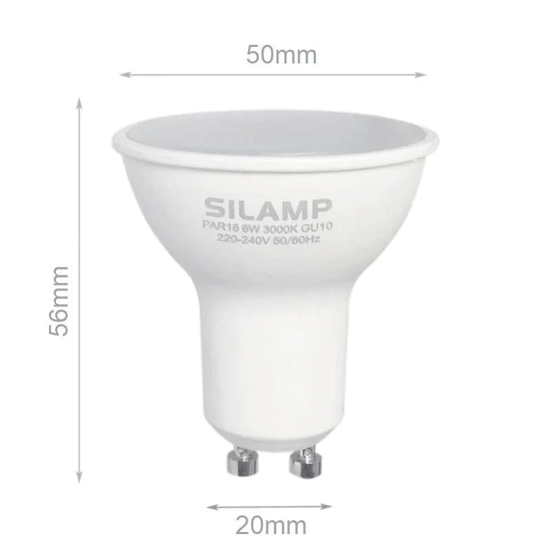 Ampoule LED GU10 6W 220V SMD2835 PAR16 10LED 100° - Pack de 100