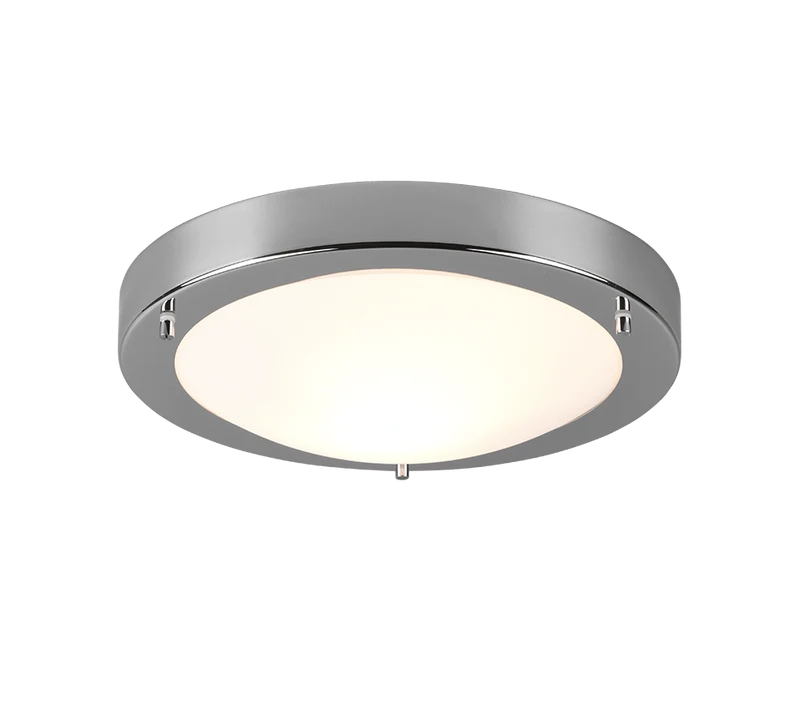 Plafonnier Chrome Et Verre