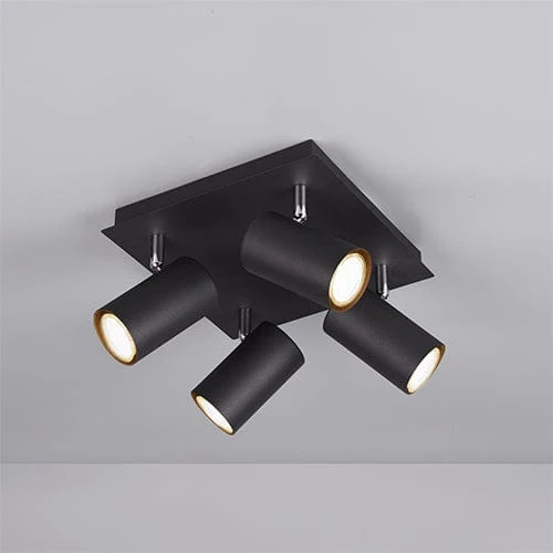 Plafonnier 4 Spots Noir