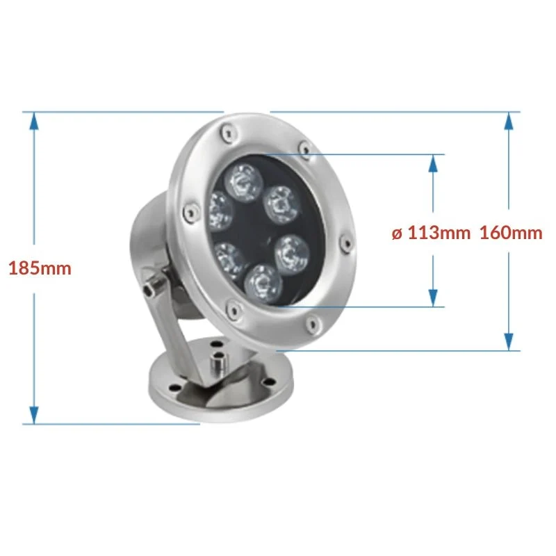 Spot Extérieur Orientable 12W IP68 DC24V