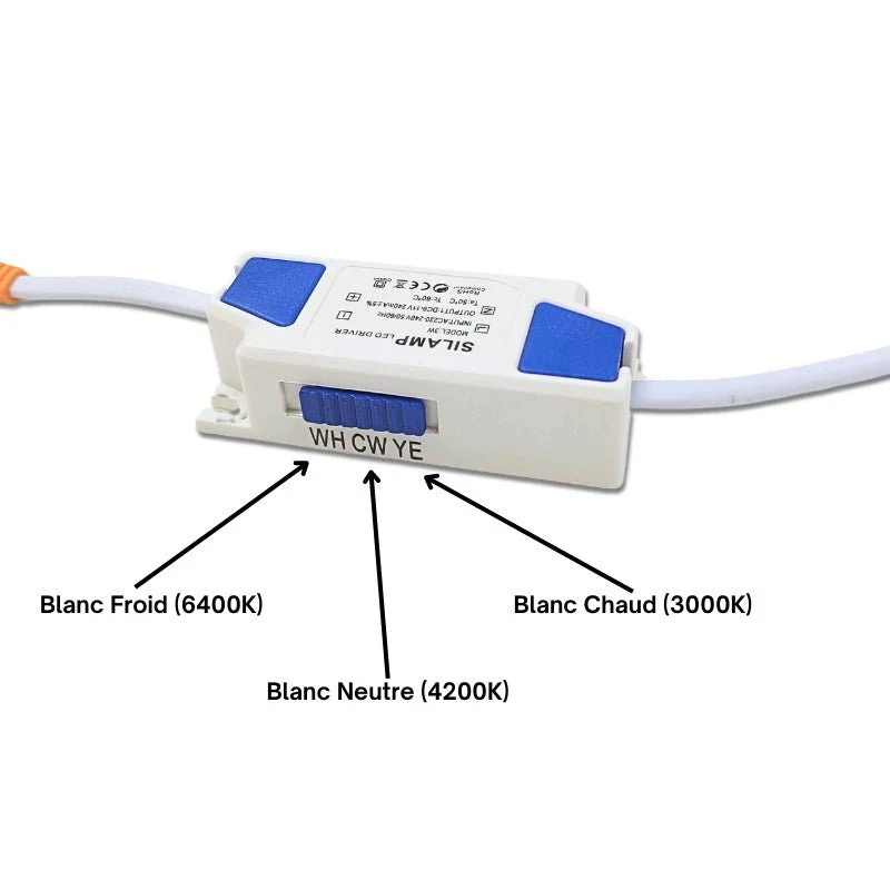 Plafonnier LED Rond 12W BLANC CCT - 3000K/4000K/6500K