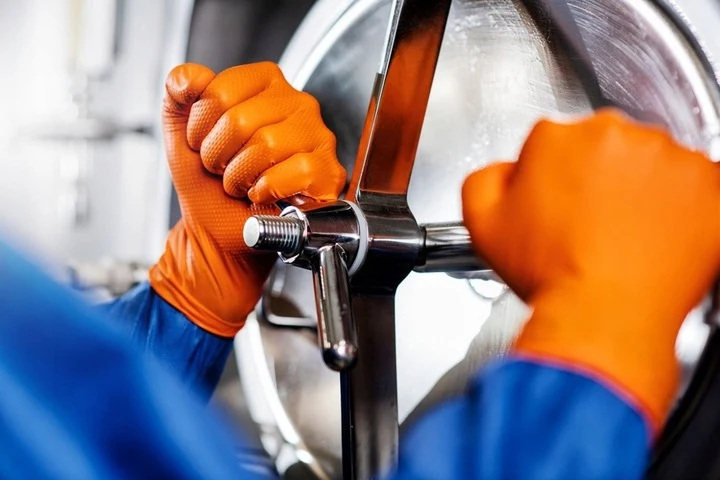 Gants texturés en nitrile orange très résistants