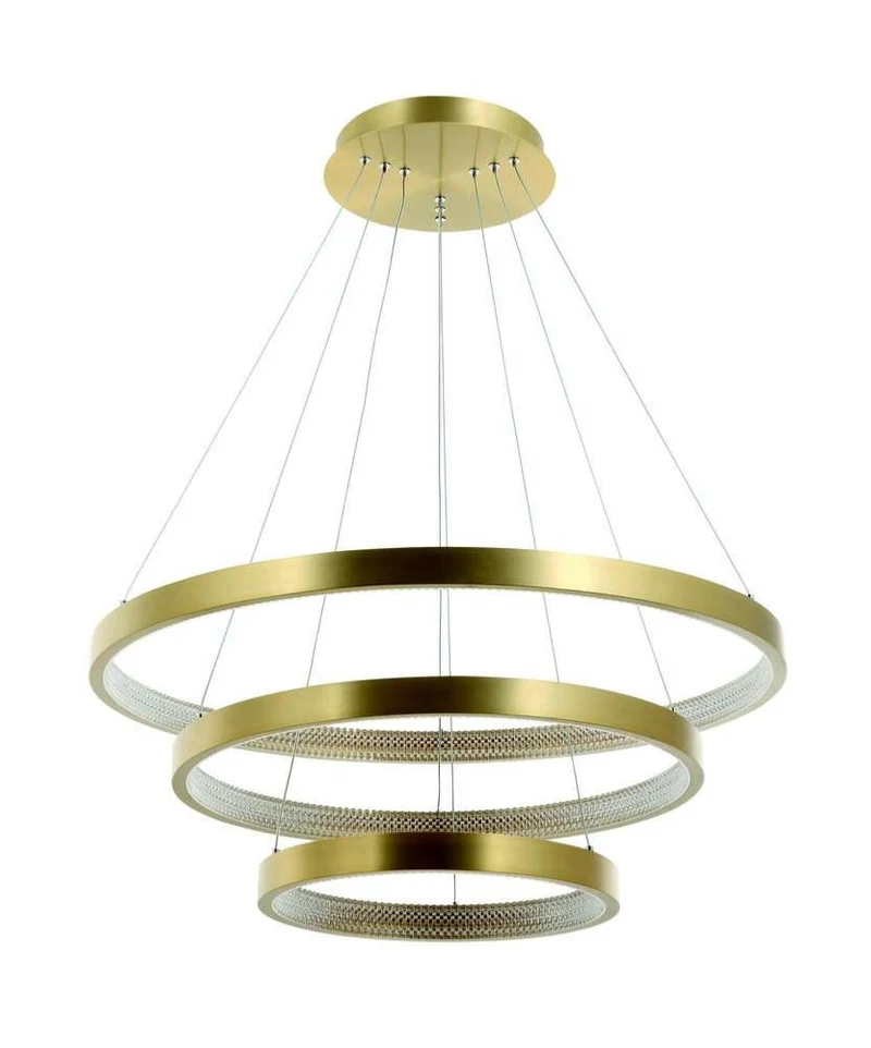 Suspension 3 cercles LED Zambelis 2009 or mat brossé