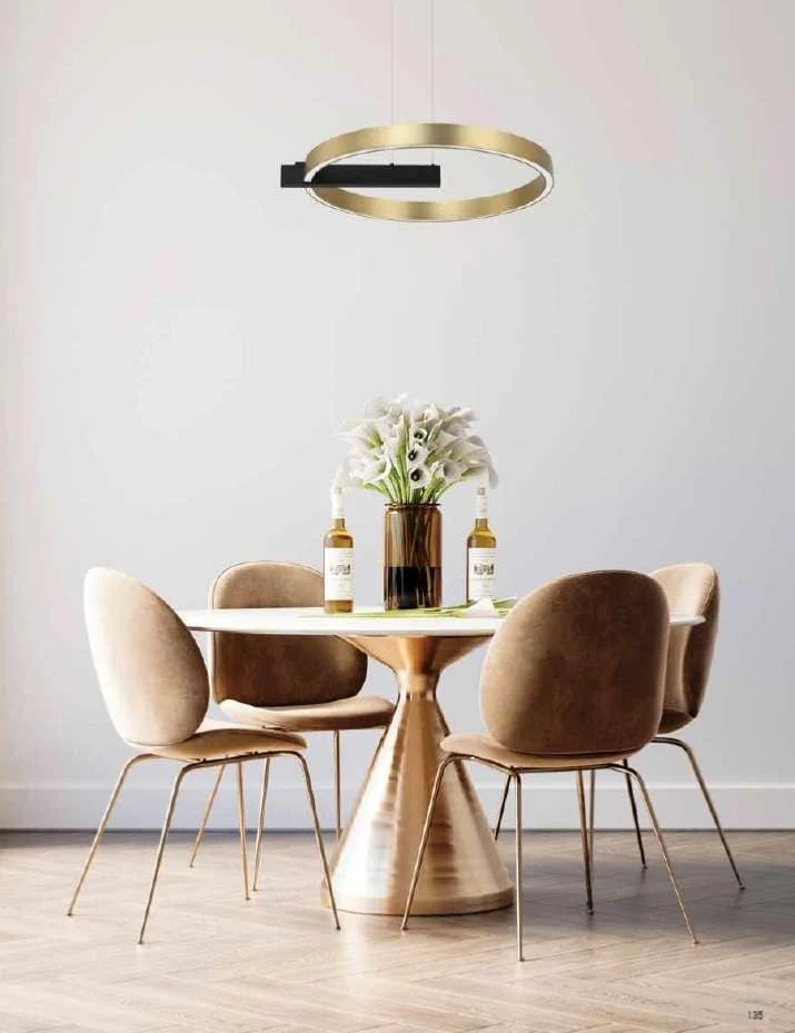 Suspension cercle LED Zambelis 22011 or et noir mat Ø 60 cm