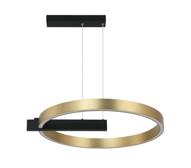 Suspension cercle LED Zambelis 22011 or et noir mat Ø 60 cm