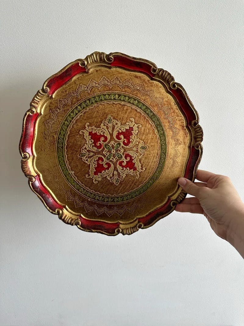 Plateaux florentins ronds en bois