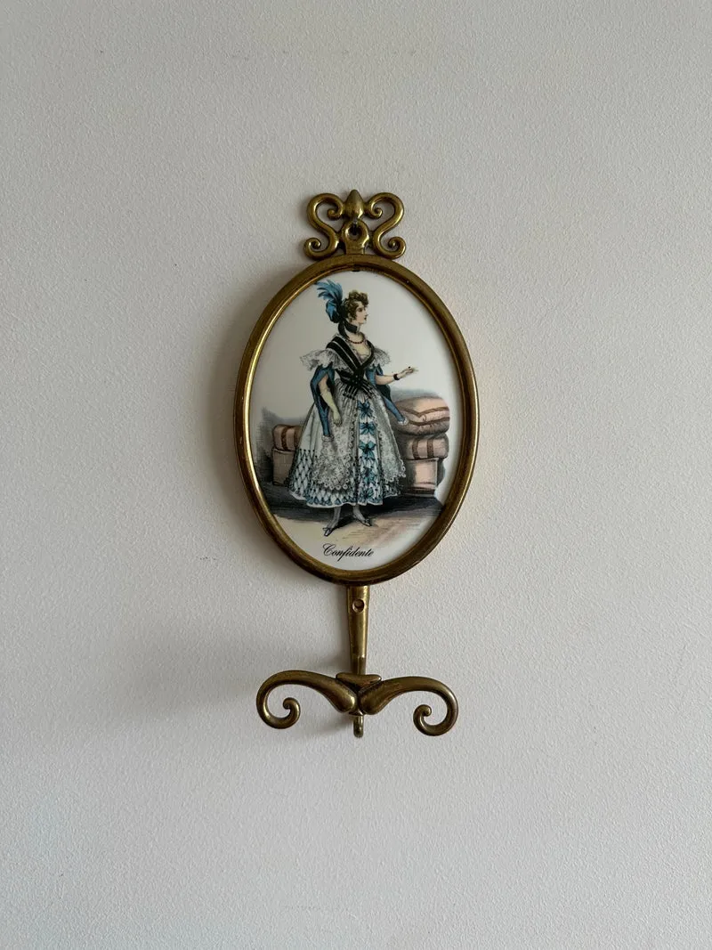 Patères en laiton et porcelaine fabrication italienne.