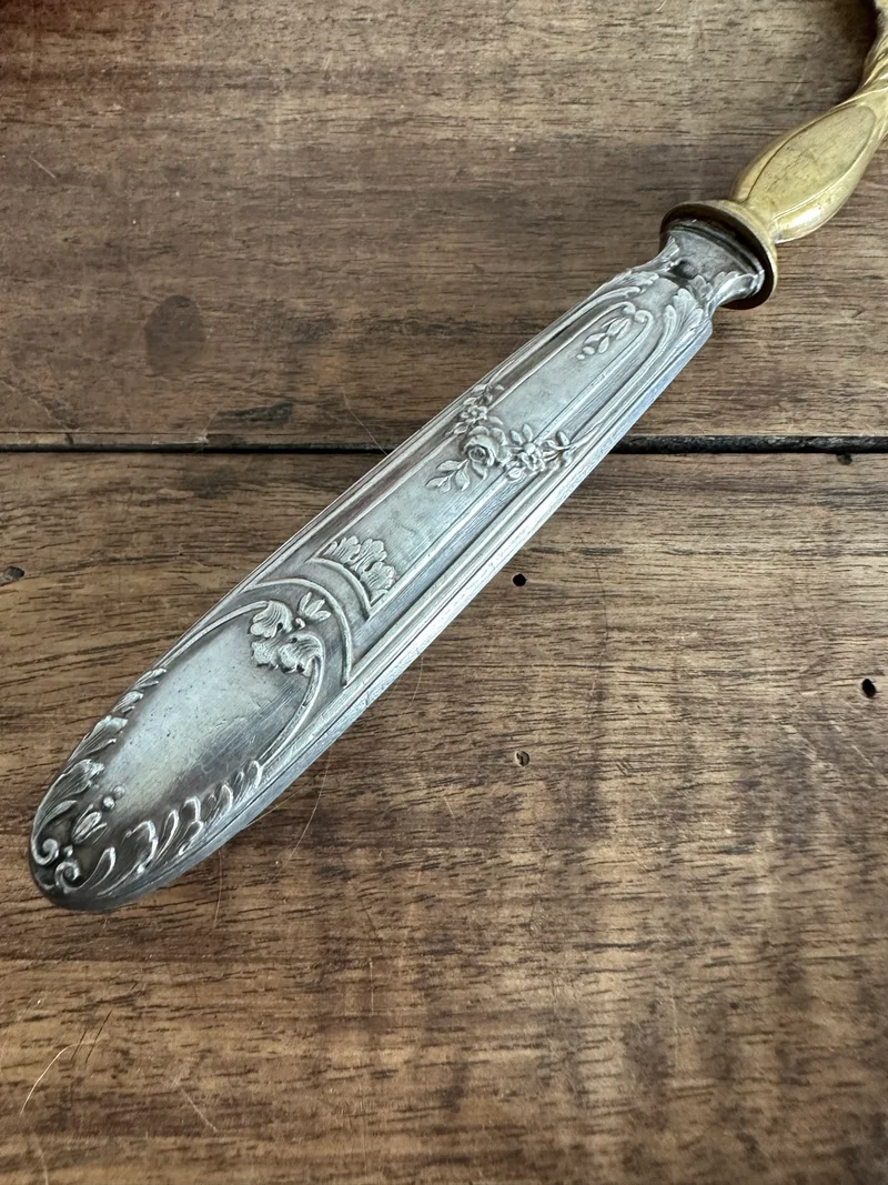 Couverts de service pelle et cuillère en argent et vermeille