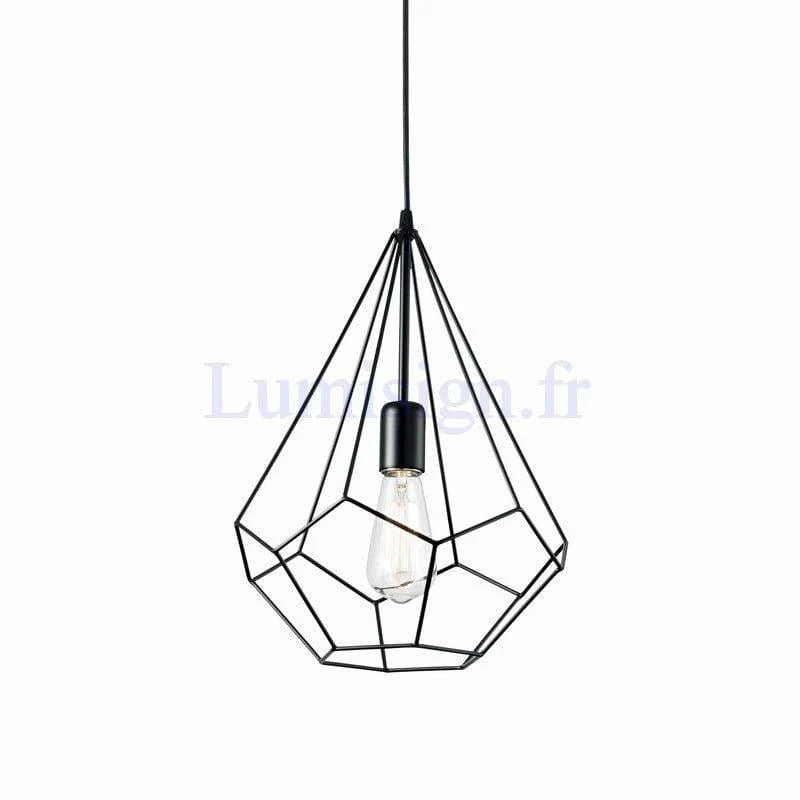 Suspension fils d’acier AMPOLLA-3 émaillée noire