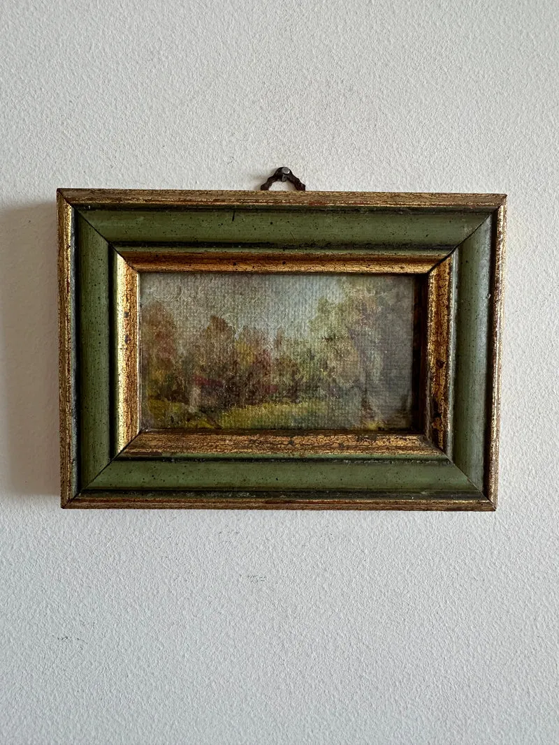 Cadres en bois or et vert paysages impressionnistes