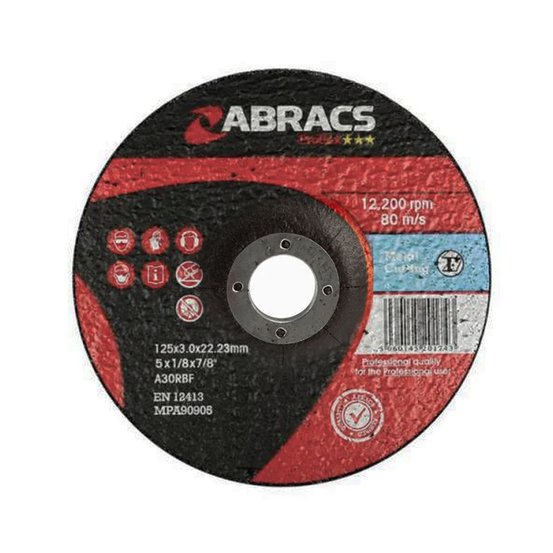 Disque à tronçonner Abracs Proflex avec centre déprimé / 125 x 3 mm / Lot de 2