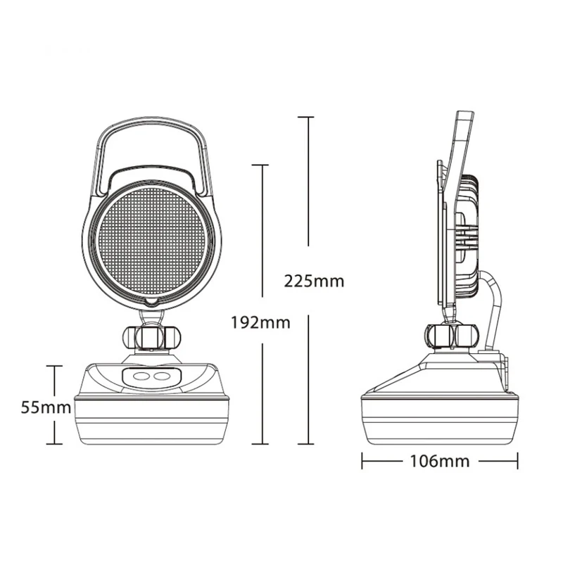 Lampe de travail LED rechargeable avec fonctions d'urgence