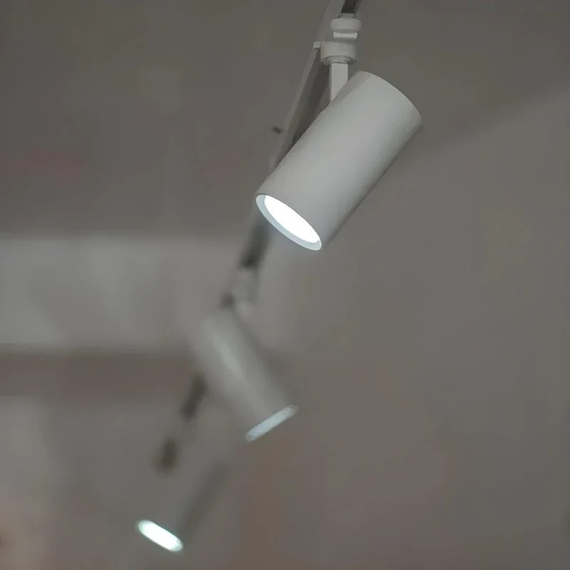 Spot LED sur Rail 80° Triphasé BLANC pour Ampoule GU10 - Pack de 5