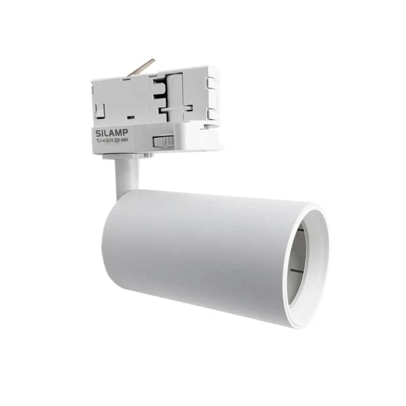 Spot LED sur Rail 80° Triphasé BLANC pour Ampoule GU10 - Pack de 5