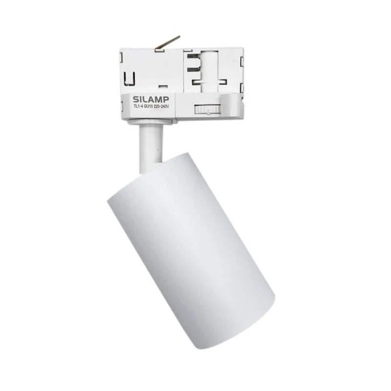 Spot LED sur Rail 80° Triphasé BLANC pour Ampoule GU10 - Pack de 5