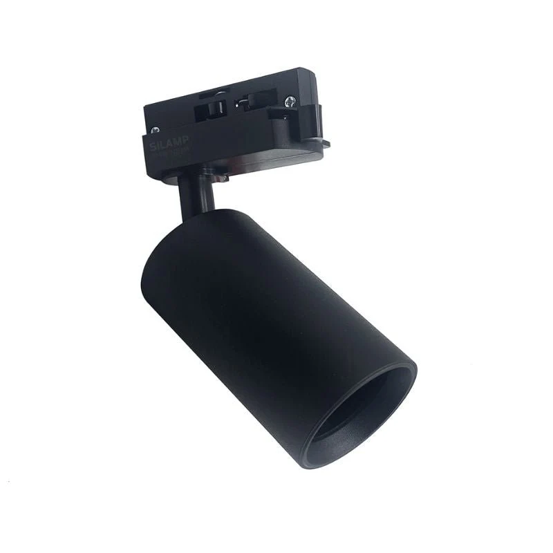 Spot LED sur rail 80° Monophasé NOIR pour ampoule GU10 - Pack de 5