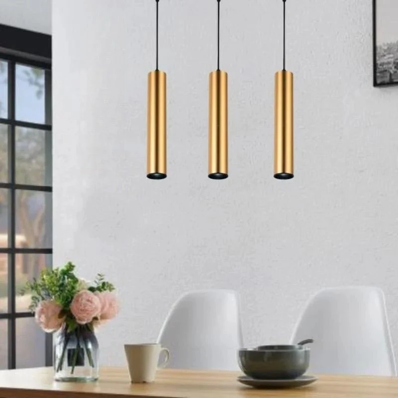 Luminaire Suspendu GU10 IP20 30cm Doré - Pack de 3