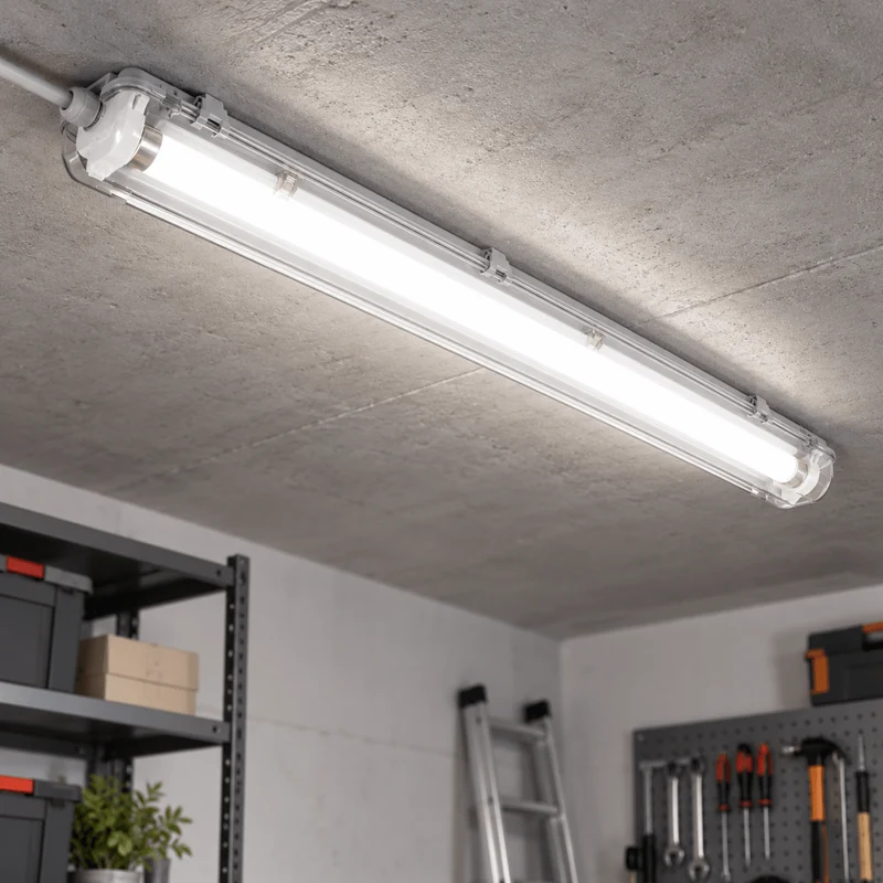 Kit de Réglette LED IP65 + Tube Néon LED 120cm T8 18W