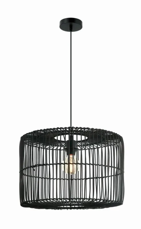 Suspension Zambelis réf 20239 rotin noir