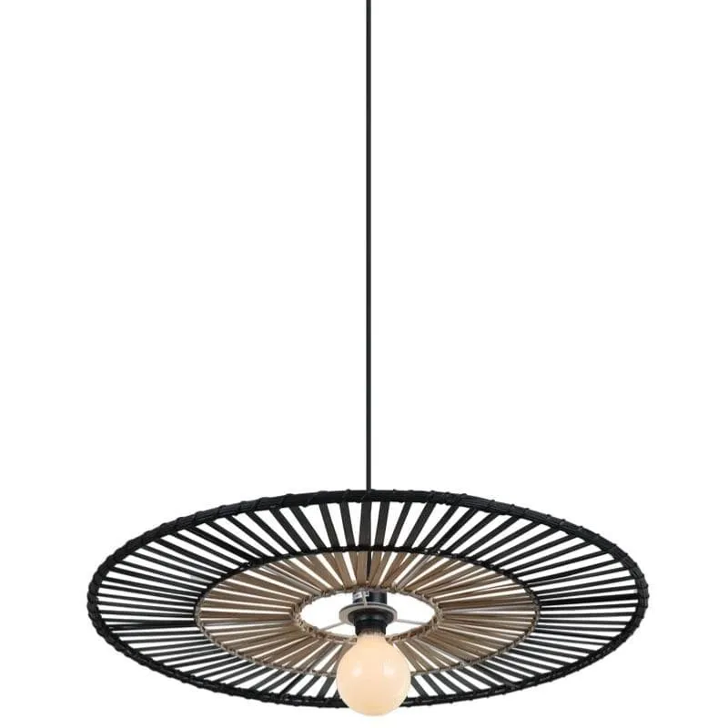 Suspension Zambelis réf 19104 bambou noir et naturel