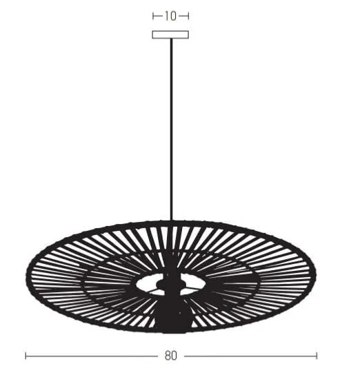 Suspension Zambelis réf 19106 bambou diamètre 80 cm
