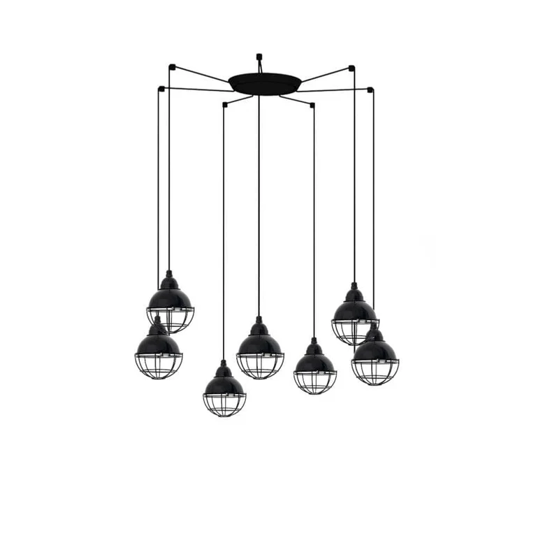 Suspension CLAIRE-7L noire brillant