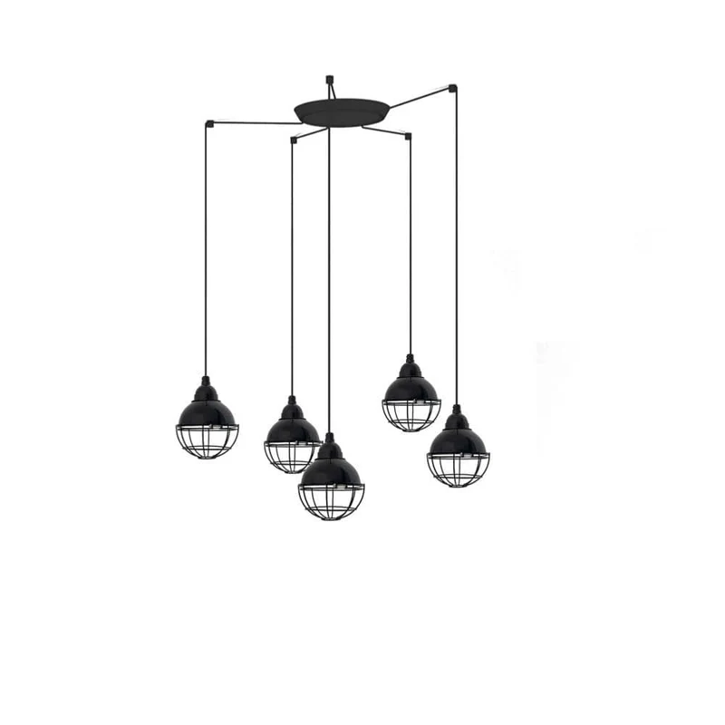 Suspension CLAIRE-5L noire brillant