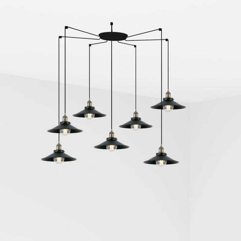Suspension MARLIN-7L or vieilli et noir