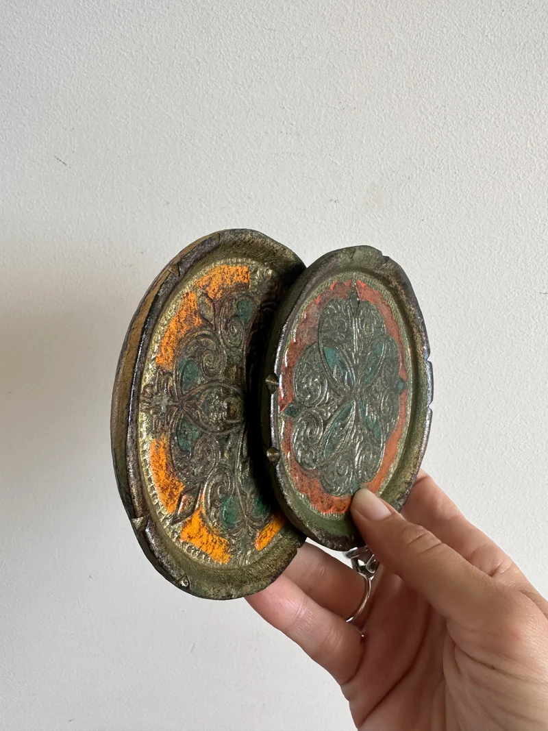 Dessous de bouteille florentin vert et orange