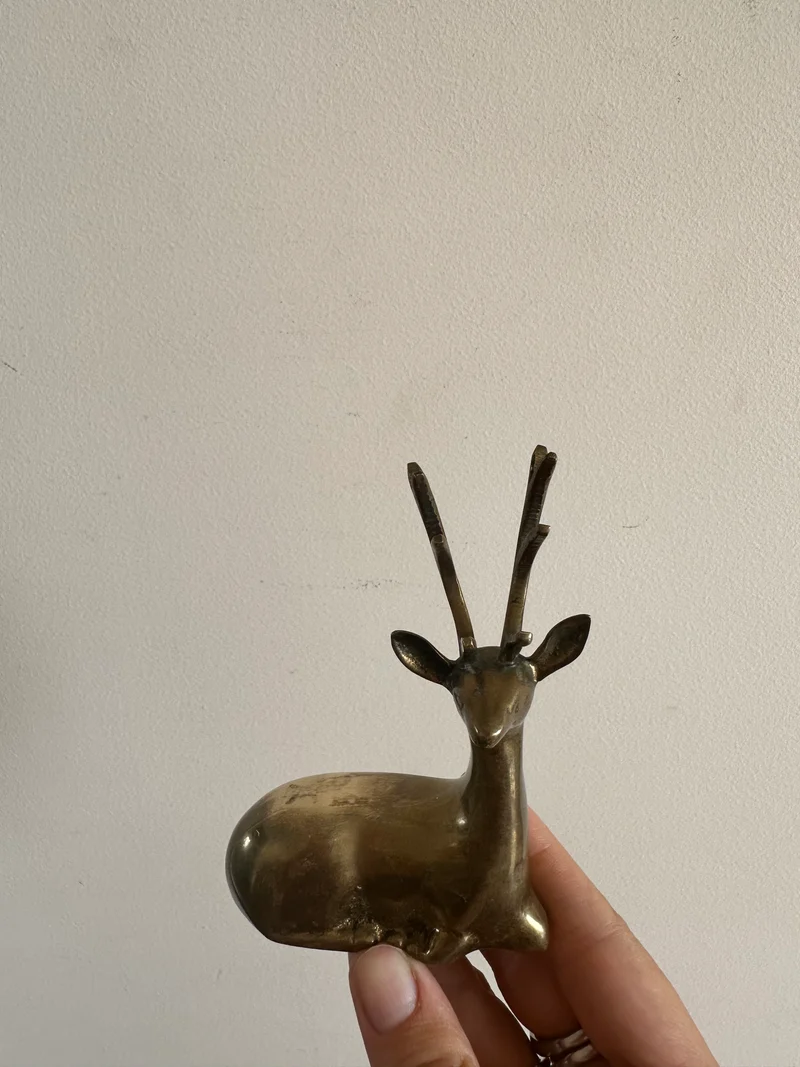 Cerf en laiton vintage