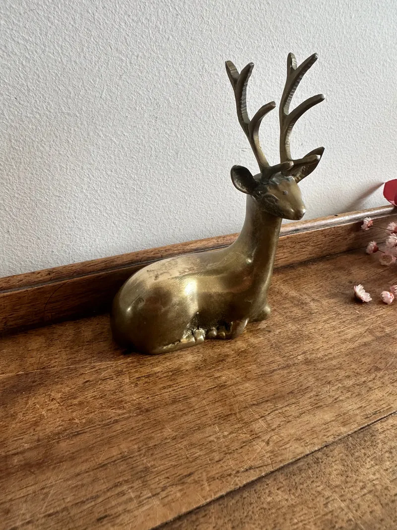 Cerf en laiton vintage