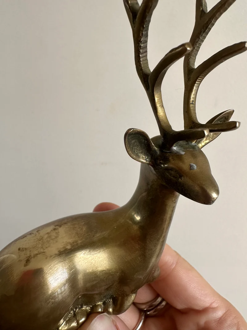 Cerf en laiton vintage