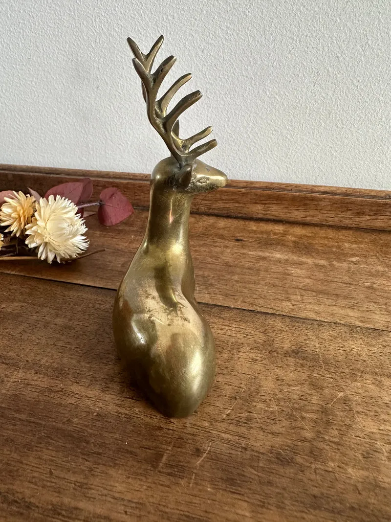 Cerf en laiton vintage