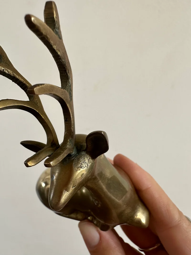 Cerf en laiton vintage